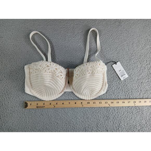 Shade & Shore Swimwear Womens 36DD White Bikini Top Underwire Padded Lace NWT - Picture 5 of 8